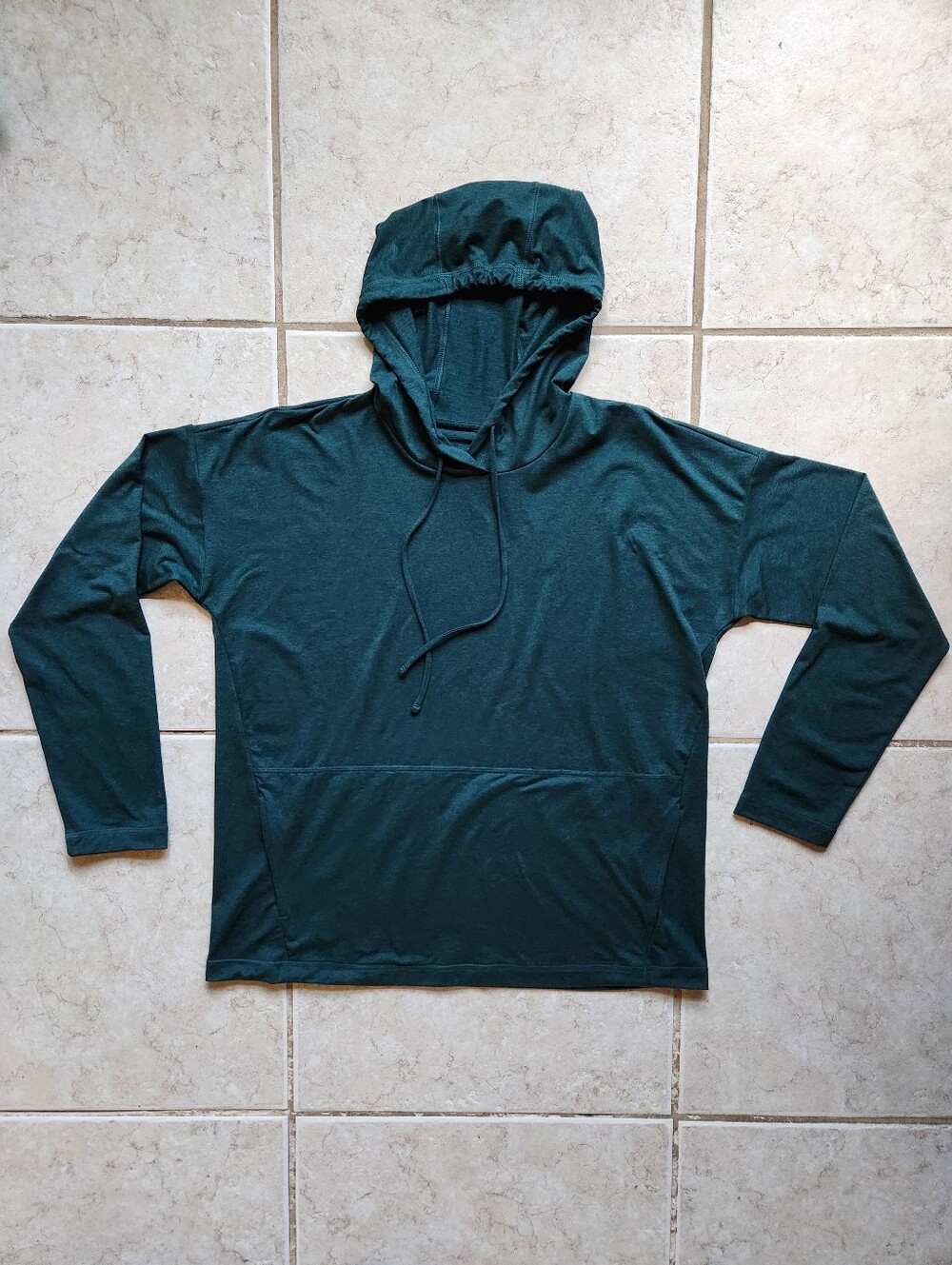 J.Jill FIT Supreme Stretch Seamed Hoodie Medium Tall M Dark Teal Pullover